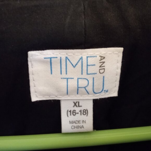 Time and Tru Women's Black Zip-Up Dress Coat - Picture 10 of 10